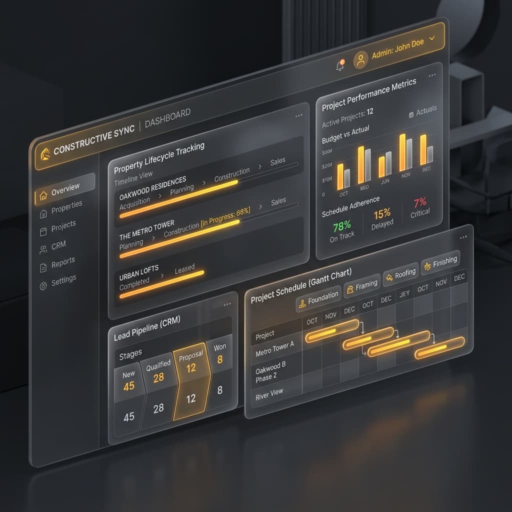 Construction Dashboard Mockup